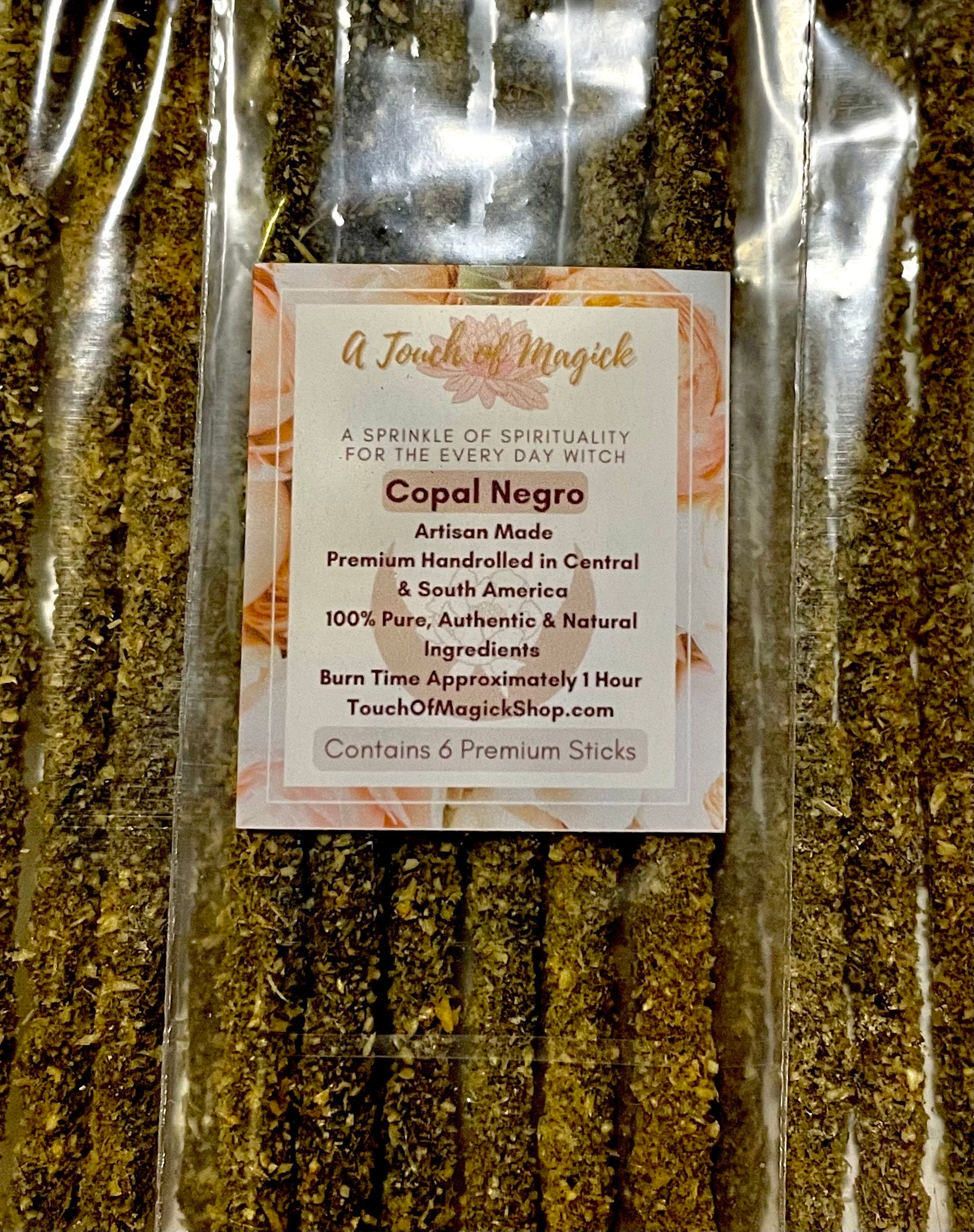 Copal Negro | Black Copal | Premium Resin Stick | 6 Pack | Handmade Incense | Cleansing & Purifying | Artisan Handmade | Aura Clearing