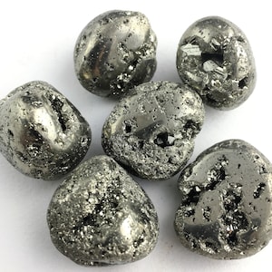Pyrite Tumbled Stone - Increases Strength, Energy, Willpower & Confidence - Abundance Stone to Attract Wealth - Solar PlexusChakra Crystal