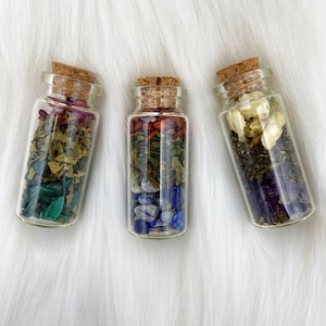 Bouteilles de sorts avec bouchon - Vides et prêtes pour le traitement du sort - Verre transparent de 1 once - Parfait pour l'argent, l'amour et les sorts de manifestation