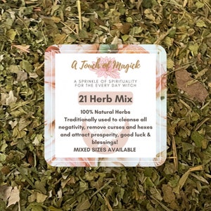 21 Herb Mix | Traditional Herbs | ULTIMATE  Spiritual Cleanse | Prosperity | Blessings | Baths & Floor Washes | Voodoo | Hoodoo | Santeria