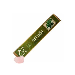 Incienso Arruda con Cuarzo Rosa / Incienso para Ahuyentar la Energía Negativa y los Malos Espíritus Incienso Natural Hecho a Mano