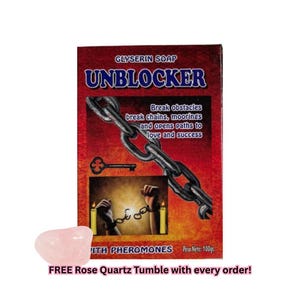 Blockbuster (Unblocker) Soap | Jabon Destrancadera  | Contains Phermones | Bundled with Rose Quartz Tumble