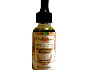 Rompe Saraguey (Hex Breaker) Oil - 1 Oz - Made with Herbs, Roots, Resins, Powders & Oils to Manifest your Intentions - Authentic Ingredients