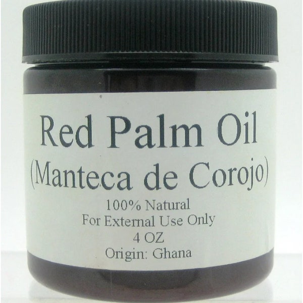 Huile de Palme Rouge - Manteca de Corojo - 4 OZ - Du Ghana - 100% Naturel - Utilisé pour l’Onction - Epo - Outil pour Santeria - Cleanse Negativity