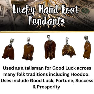 Lucky Hand Root Pendant | 100% Authentic | Sahlep Root | Orchis Mascula | RARE | Good Luck, Prosperity & Wealth | Hoodoo Root | 925 Silver