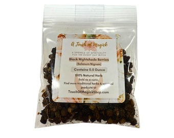 Berries of Hierba Mora | Nightshade Berries | Dried Herb | Used in Many Spells | Very Witchy Herb | Wicca | Pagan | Santeria | 0.5 Oz