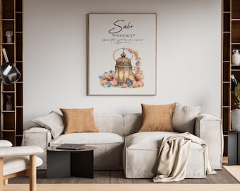 Sabr Patience Floral Lantern Print (Digital Download)