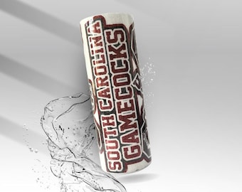 Gamecocks Tumbler: Glitter Epoxy Stainless Steel Cup, NCAA Football Gift