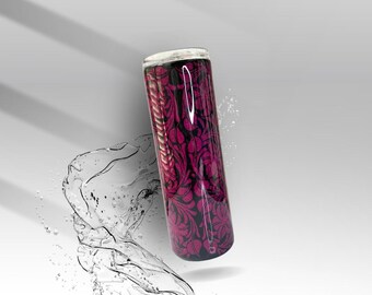 Pink & Black Paisley Flower, Epoxy Insulated Tumbler
