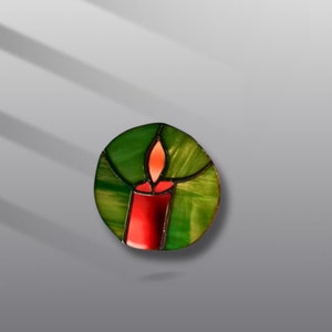 Vitral de vela de Natal, decoração de Natal para janelas