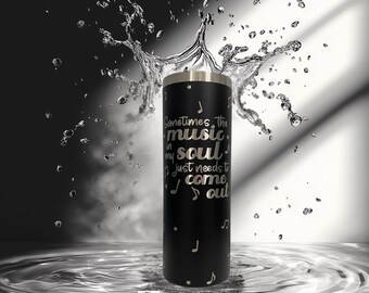 Guitar Engraved Tumbler: Stainless Steel Music Lover Gift