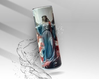 Patriotic Angel Wings Tumbler: Custom American Flag Sublimation Cup