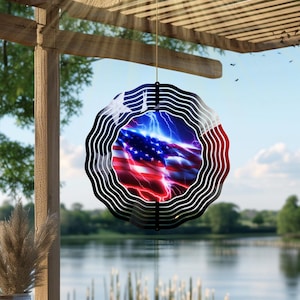 American Flag, 10 inch Garden Wind Spinner