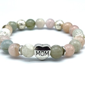 Mom Bracelet, Mother&#39;s Day Bracelet, Beaded Mama Bracelet, Grandma Bracelet Jewelry, Gemstone Charm Nana Bracelet, Bracelet Gift for Her