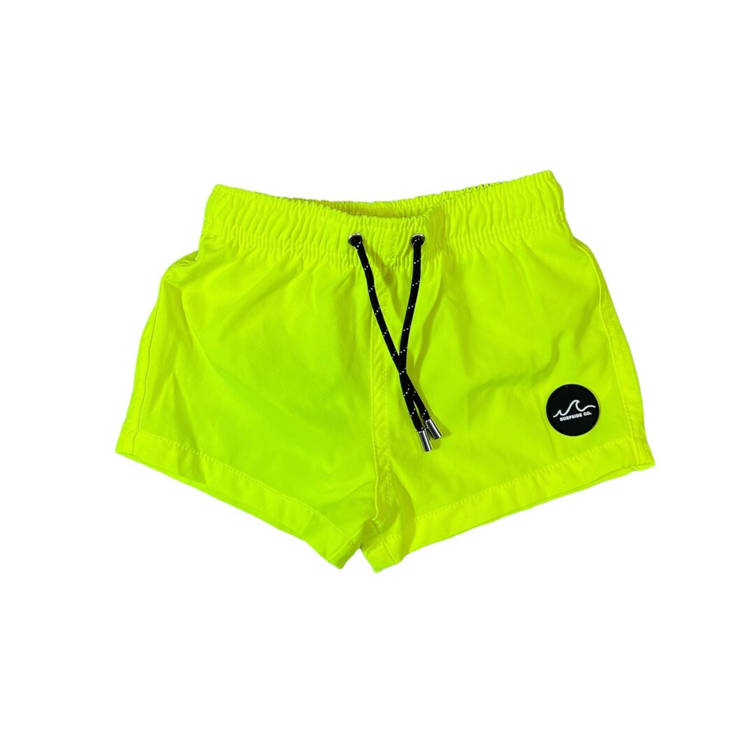 Neon Yellow Swim Trunks, Boy Boardshort, Baby Swim, Toddler Swim, Boy