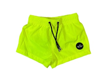 Neon Yellow Swim Trunks, Boy Boardshort, Baby Swim, Toddler Swim, Boy Swim, Baby Swim, Children Swimwear, Boy Beach Short