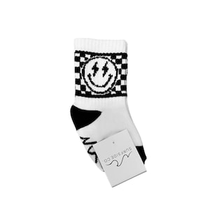 Smiley Check Socks- Infant, Toddler, Child, Kid, Teen Socks