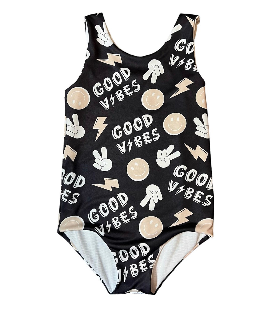 Good Vibes One Piece Bathing Suit Baby/toddler/kid Bathing Etsy