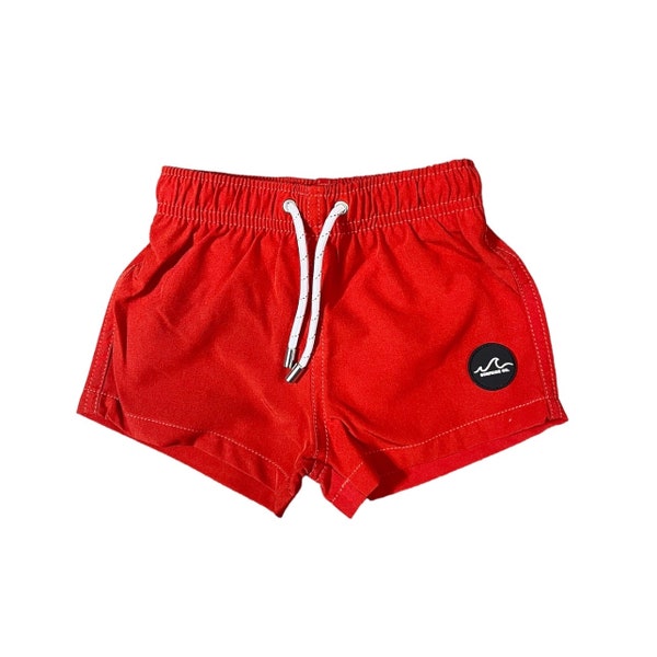 Short de bain rouge, maillot de bain garçon, boardshort garçon, bébé de bain, bain pour tout-petit, bain garçon, maillot de bain bébé, maillots de bain enfants, short de plage garçon