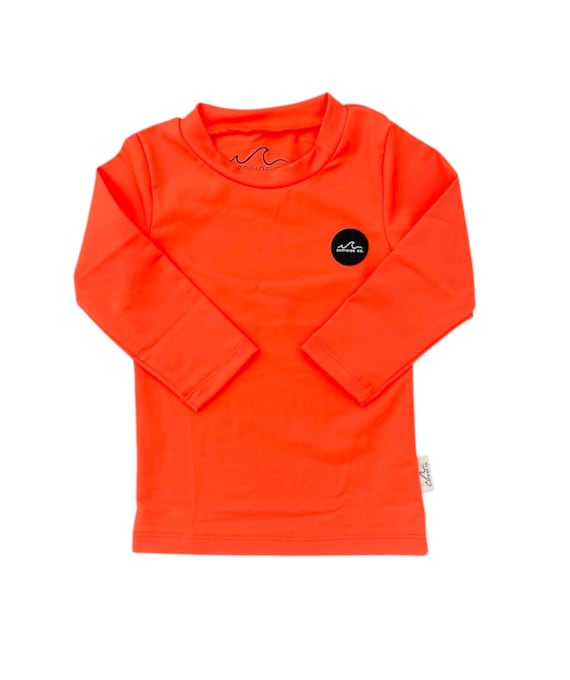 Neon Orange Long Sleeve Rash Guard- Swim Shirt Baby/Toddler Rash Guard,  Children Rash Guard, Summer Shirt, Swim Shirt