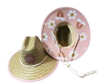 NOUVEAU ! Chapeau de paille bébé soleil arc-en-ciel, chapeau de paille pour tout-petit, chapeau de paille enfant, chapeau de paille enfant, chapeau de paille, chapeau d'été, chapeau de soleil