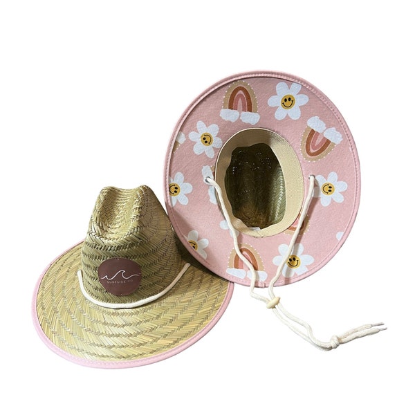 NEW! Sunshine Rainbow Baby Straw Hat, Toddler Straw Hat, Kid Straw Hat, Children Straw Hat, Straw Hat, Summer Hat, Sun Hat