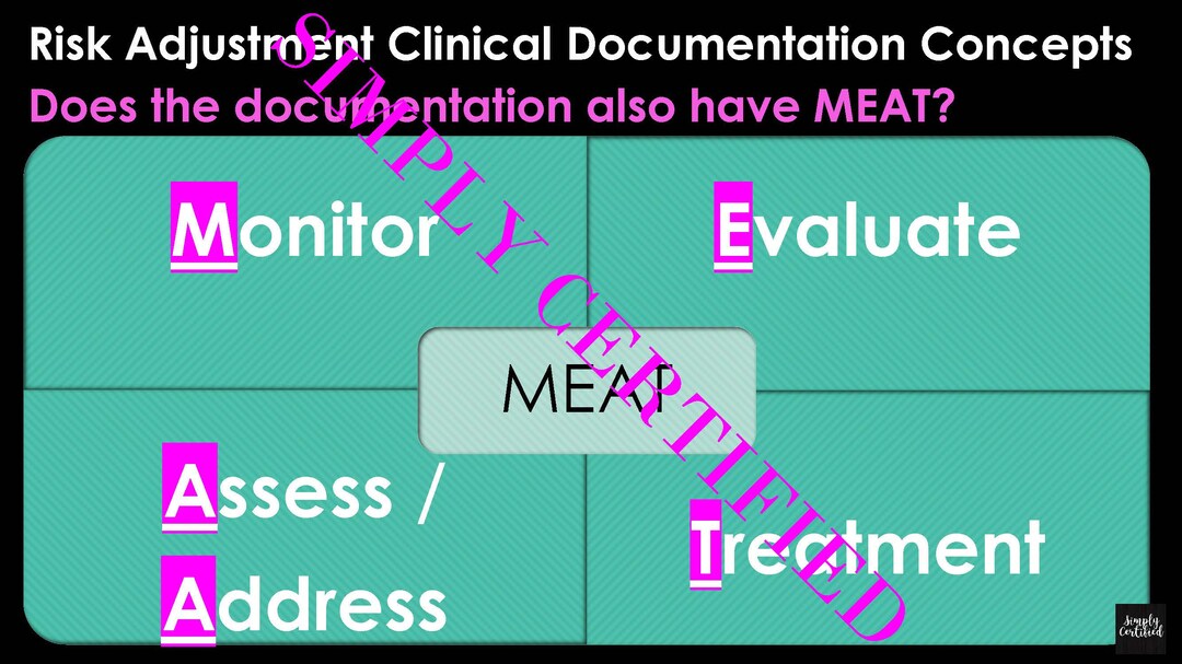 MEAT Risk Adjustment Documentation Concepts Etsy