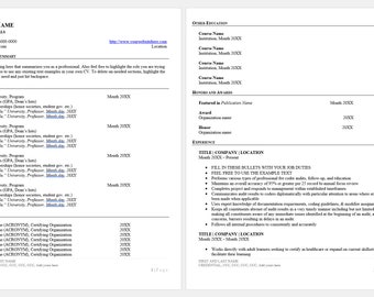 CV Template for Healthcare Educator DIGITAL FILE