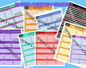 95, 97, and 2021 E&M Time-Based Coding Cheat Sheets in 9 Beautiful colors! BUNDLE