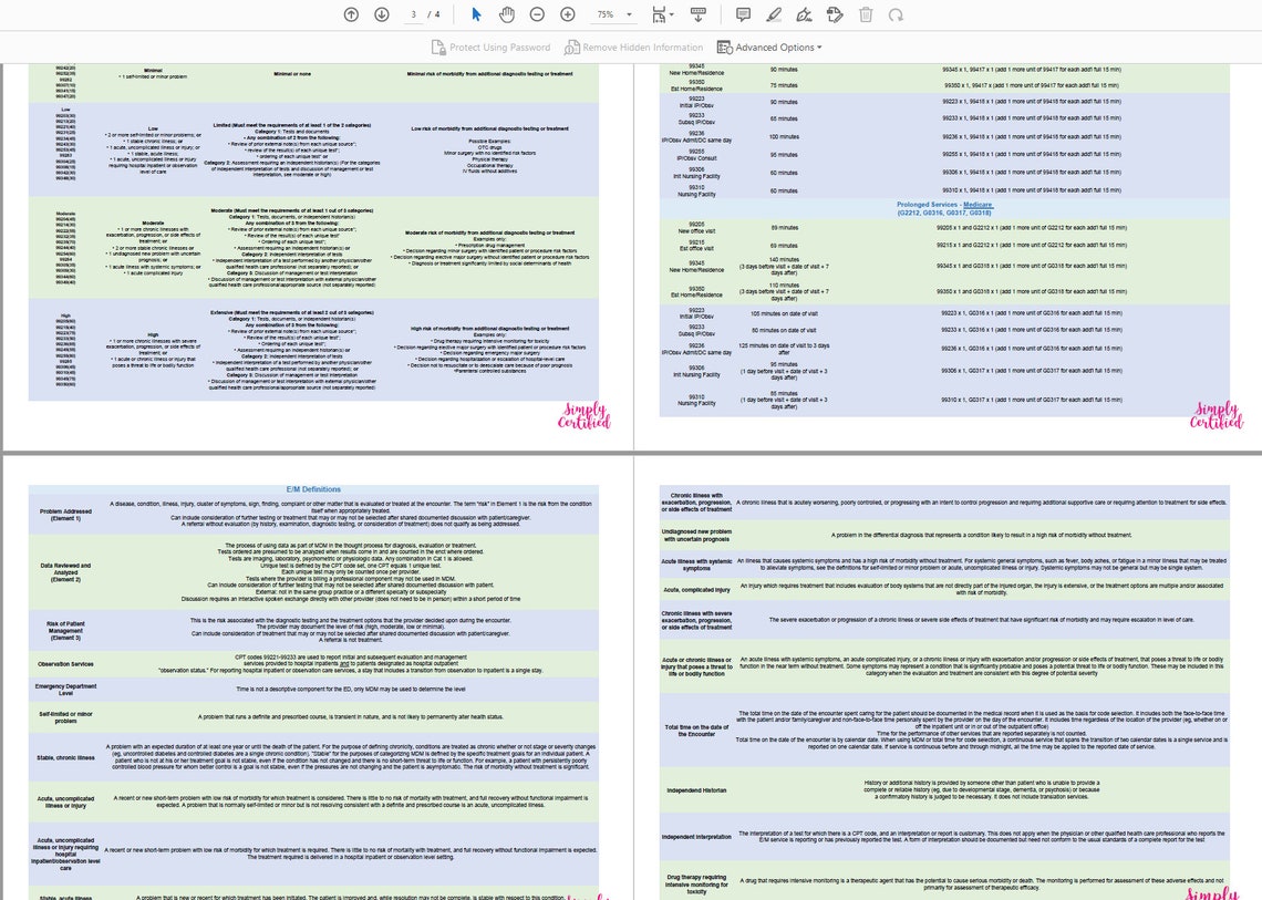 Simply E&M 2023 Complete Evaluation and Management Coding Tool in Blue ...