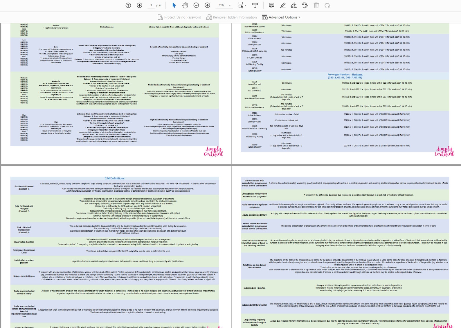 Simply E&M 2023 Complete Evaluation and Management Coding Tool in Blue ...