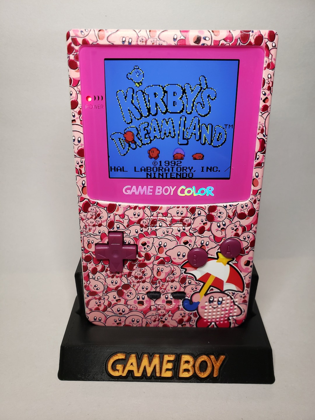 Custom Kirby GAMEBOY COLOR With Q5 V1 Backlit Screen Etsy