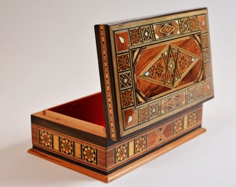 chocolate Box, tea box, Wooden box, Storage box, decorated with pearl,handmade decor