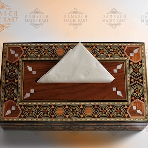 Handmade Tissue Box/ rectangular tissue box/ Home decor /mosaic box inlay with mother of pearl/ lined inside /Christmas Gift