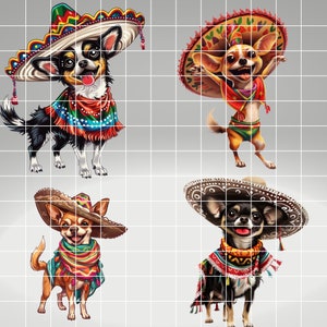 Festive Cinque de Mayo Chihuahuas in Sombreros, Mug Sublimation  PNG Instant Download  Cinque de Mayo Pups