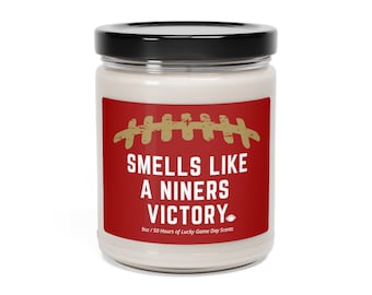 Ruikt naar een overwinningskaars van Niners | San Francisco voetbalcadeau | Niners voetbal | Cadeau voor 49ers-fan | San Francisco Game Day-kaars
