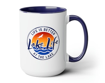 Lake Life Coffee Mug | Cabin Mug | Lake House Mug | Life is Better at the Lake Gift | Cute Cabin Gift | Fun Lake House Gift | Lake Time Mug
