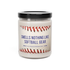 Smells Nothing Like Softball Gear Candle | Funny Softball Mom Gift | Softball Team Gift | Thank You Mom Softball Gift | End of Season Gift