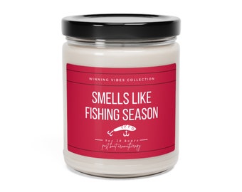 Duftkerze „Angelsaison“ | Geschenk für Angler, Sojawachs