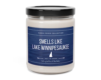 Smells Like Lake Winnipesaukee Candle | Lake Winnipesaukee New Hampshire Gift | Winnipesaukee Home Gift | New Hampshire Cabin Fever Gift