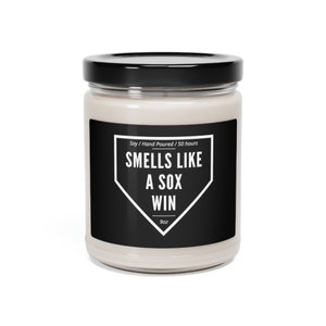 Smells Like a Sox Win Candle | Sox Baseball Gift | Chicago Baseball Gift | White Sox Fan Gift | Lucky Game Day Candle
