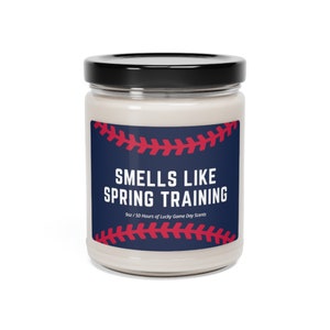 Duftet nach Frühlings-Trainingskerze | Navy Blau & Rot Baseball Frühling Training Geschenk | Frühling Baseball Geschenk | Spring Training Tickets Geschenk