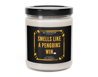 Huele como una vela de pingüinos ganan / Vela de hockey de Pittsburgh / Regalo de pingüinos de Pittsburgh / Hockey de pingüinos / Regalo de Pittsburgh Pennsylvania