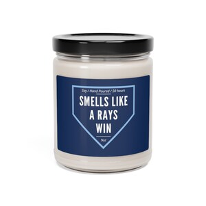 Smells Like a Rays Win Candle | Rays Baseball Gift | Tampa Bay Baseball Gift | Rays Fan Gift | Lucky Game Day Candle