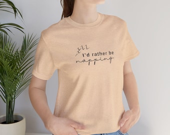 Camiseta "Prefiro estar tirando uma soneca" | Camiseta engraçada para quem ama cochilos | Camiseta "Eu amo cochilos"