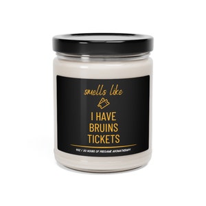 Huele como si tuviera velas de boletos de los Bruins / Regalo de hockey de Boston / Vela de hockey de Boston / Regalo de hockey de los Bruins / Regalo de los Bruins de Boston