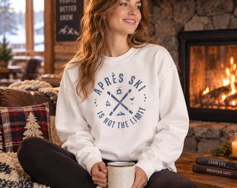 Leuke après-ski sweater met ronde hals | Skivakantie sweater, sweater voor meisjes tijdens een skivakantie, sweater voor meisjes tijdens een après-ski weekend