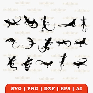 15 Lizard SVG Bundle | Cutting files for Cricut, Silhouette | svg, png, dxf, eps, ai | Commercial use vector graphic | INSTANT DOWNLOAD
