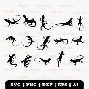 Lizard SVG Bundle | Cutting files for Cricut, Silhouette | svg, png, dxf, eps, ai | Commercial use vector graphic | INSTANT DOWNLOAD