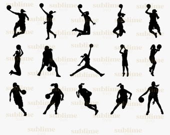 Basketball Girl SVG Bundle for Cricut Silhouette | Basketball Clip Art | Basketball Player Team PNG | Graphics Vector Jpg, Eps, Ai, Pdf